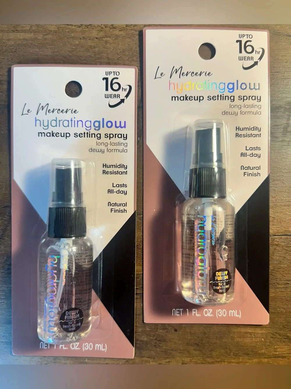 Le Mercerie 2pk Hydrating Glow Makeup Setting Spray 1oz Each Dewy Finish BNIP
